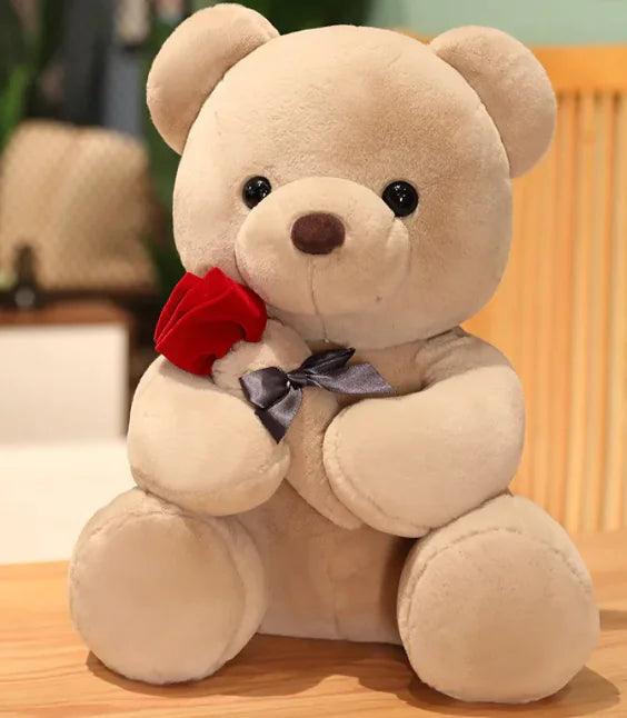 Hugging Roses Teddy Bear Plush Pillow - Pioneer Gadgets