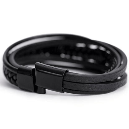 Mens Cross Leather Bracelet