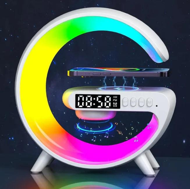 Smart G Lamp Bluetooth Speaker Wireless Charger RGB Alarm Clock - Pioneer Gadgets