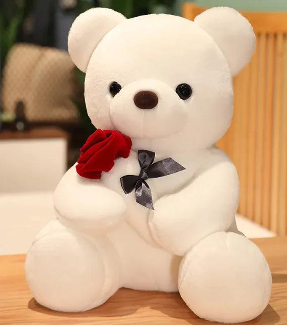 Hugging Roses Teddy Bear Plush Pillow - Pioneer Gadgets